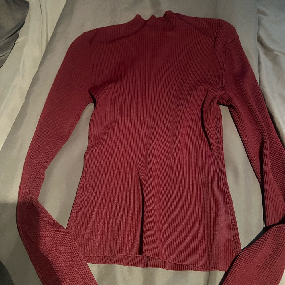 INTERMIX Burgundy Ribbed sweater - Picture 4 of 6